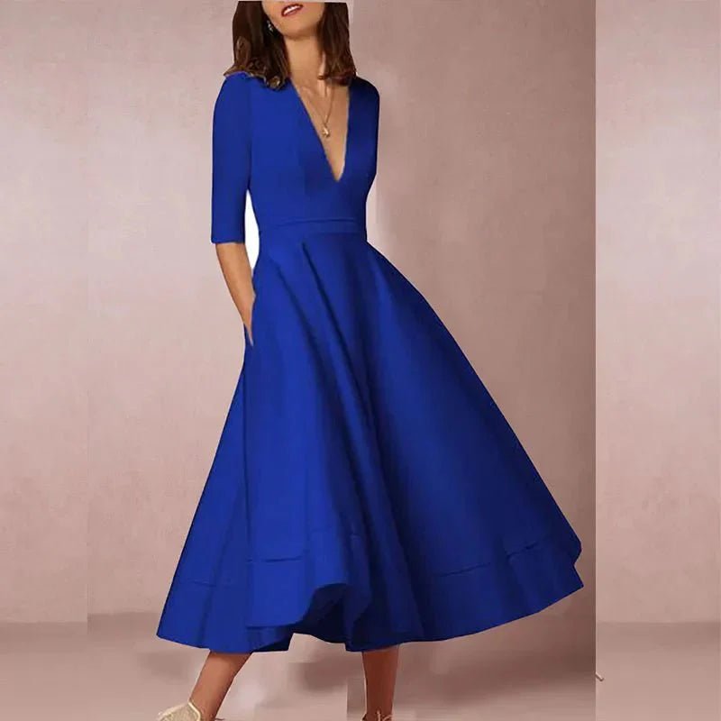 Annalena – Elegant A - Line Midi Dress - Dress - Flaro