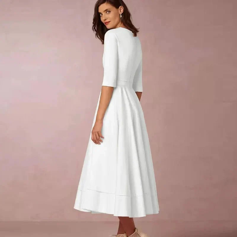 Annalena – Elegant A - Line Midi Dress - Dress - Flaro