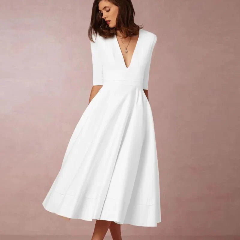 Annalena – Elegant A - Line Midi Dress - Dress - Flaro