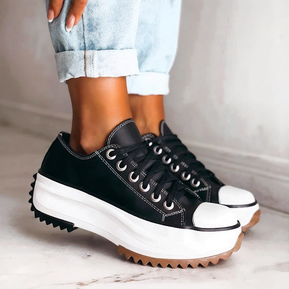 Audrey - Orthopaedic Sneakers with Platform - Black - 3