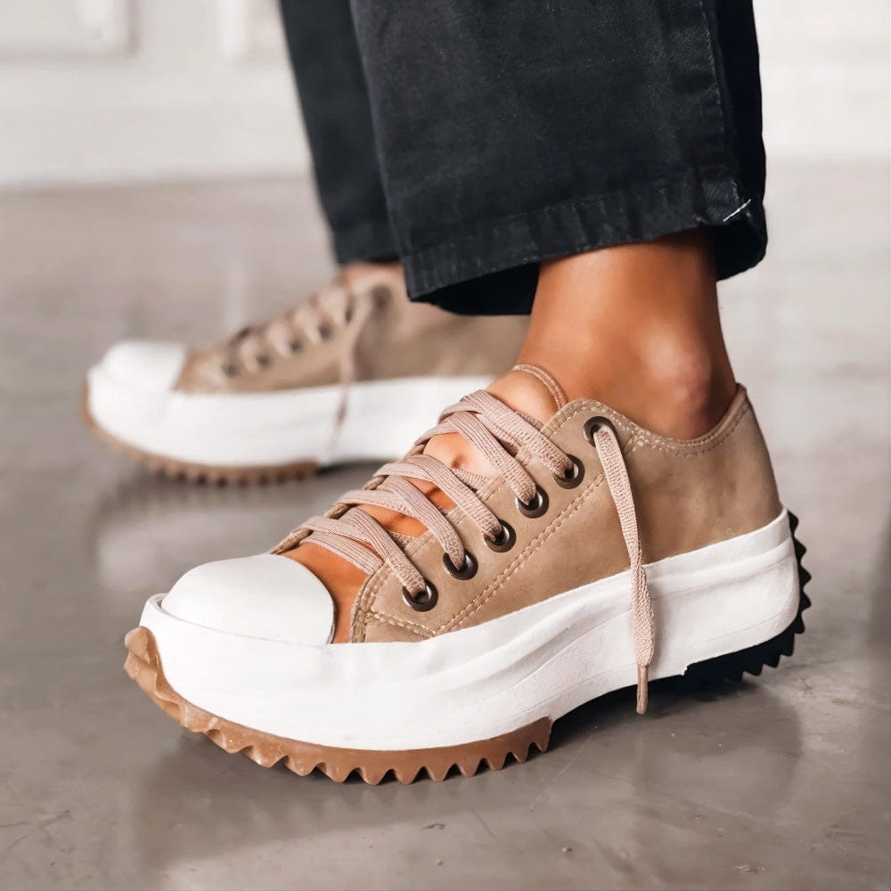 Audrey - Orthopaedic Sneakers with Platform - Brown - 3