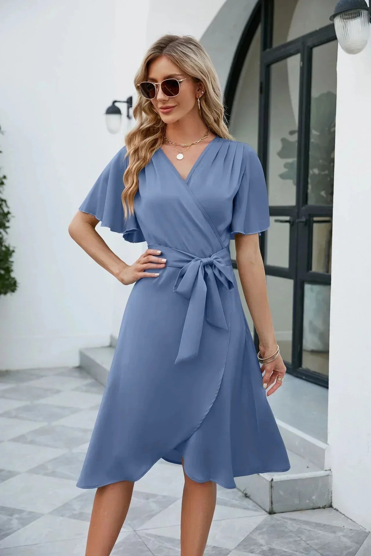 Bonnie – Elegant Wrap Dress - Dress - Flaro