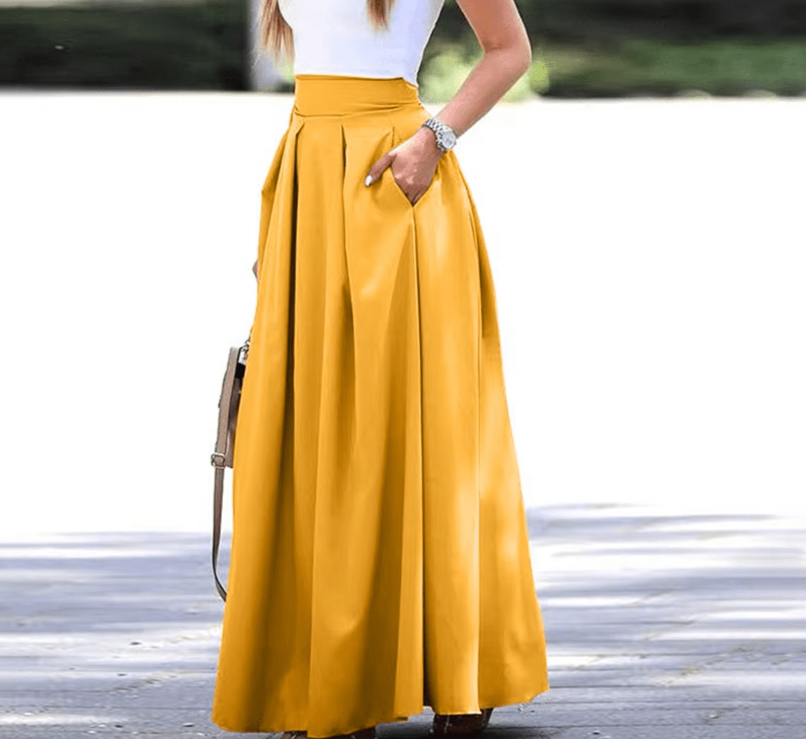 Carlotta – Stylish Viscose Midi Skirt with Pleats
