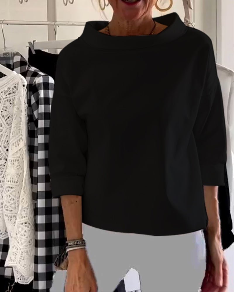 Charlotte - Elegant Slim - Fit Top - Black - S