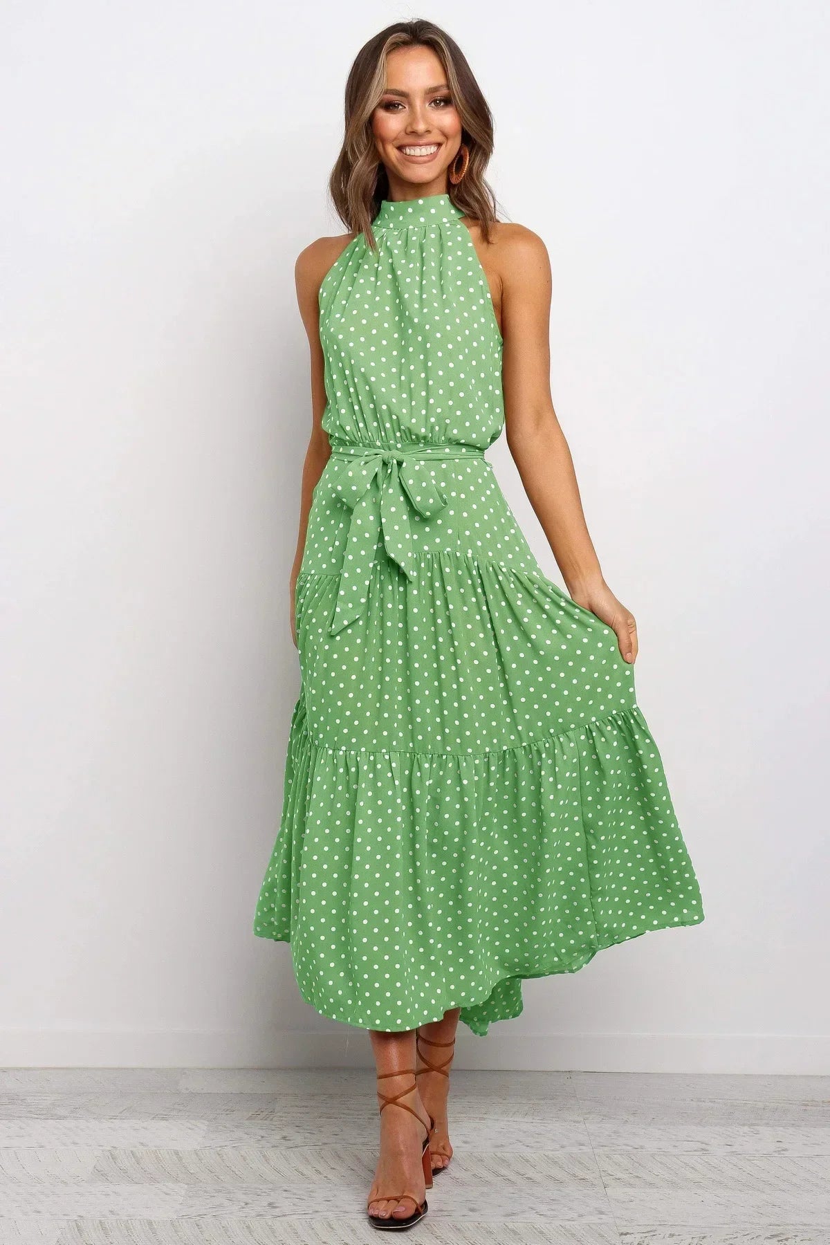 Clara – Polka - Dot Casual Summer Dress - Dresses - Flaro