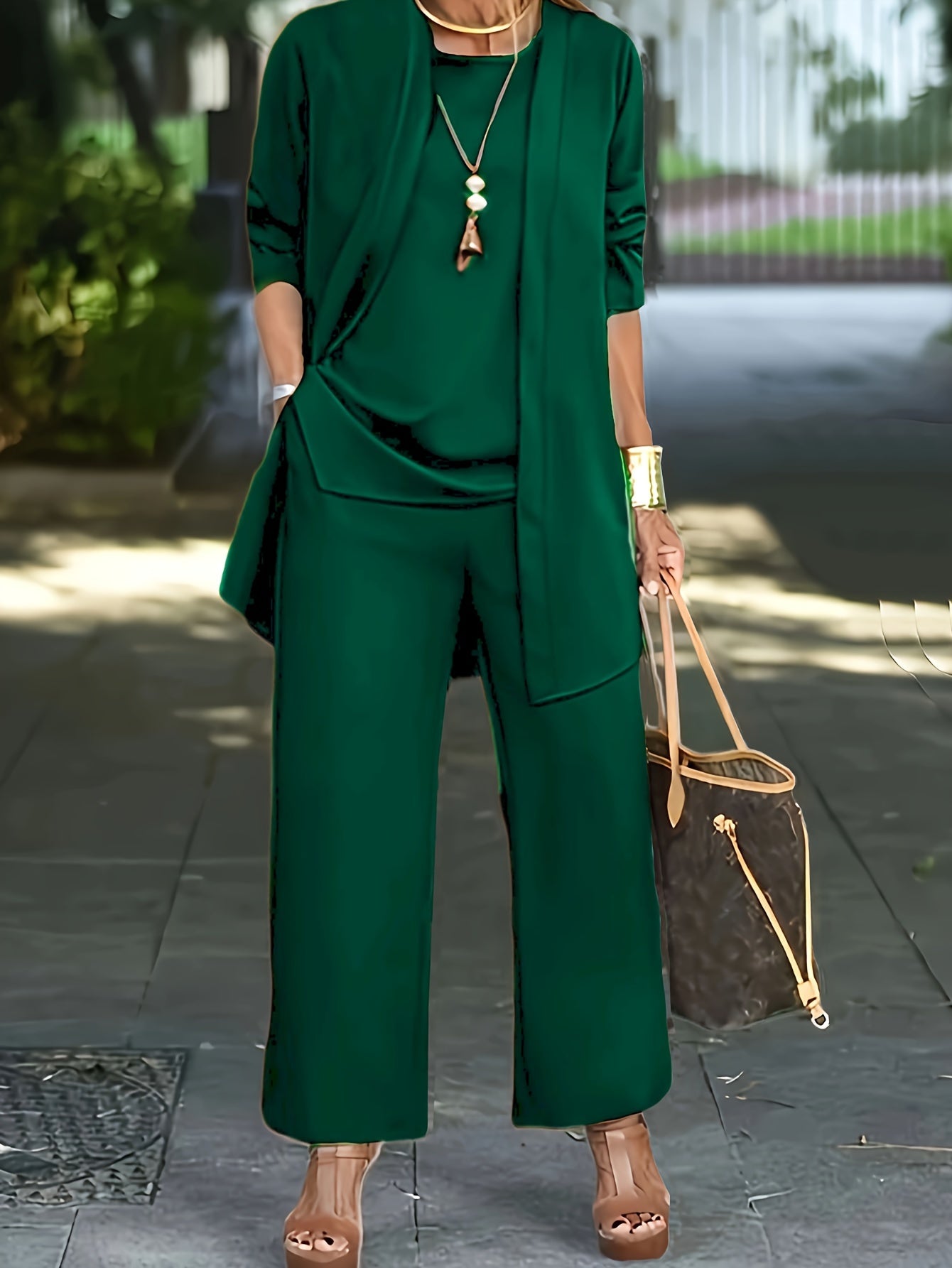 Dianara - Elegant Simple 3 - Piece Set - Green - S