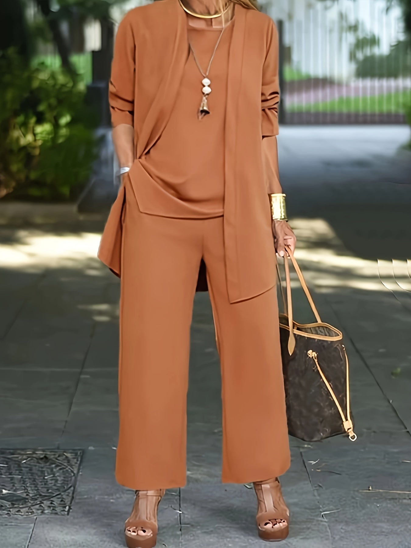 Dianara - Elegant Simple 3 - Piece Set - Caramel - S