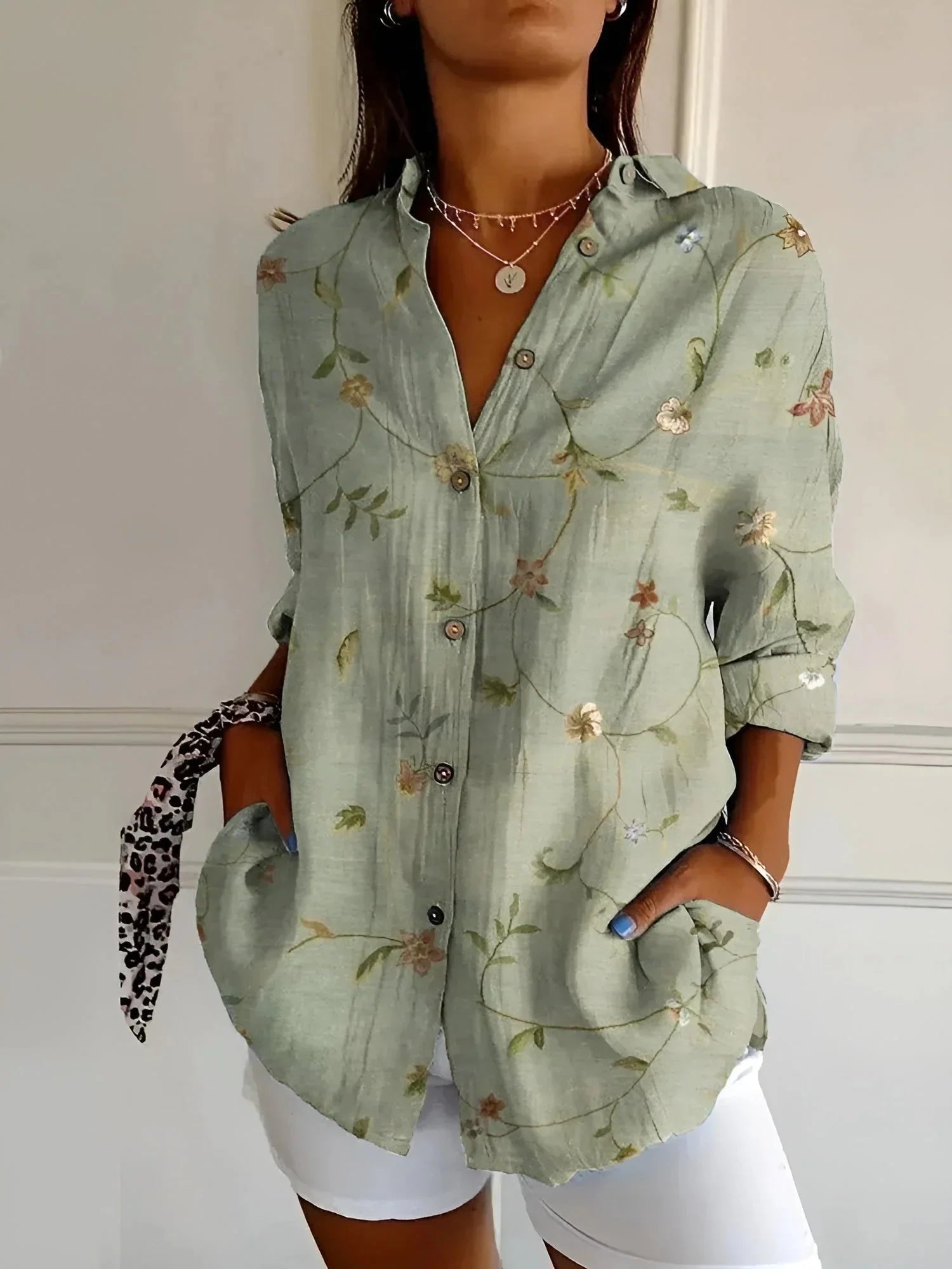 Herta – Exquisite Blouses in Premium Style - Green - S