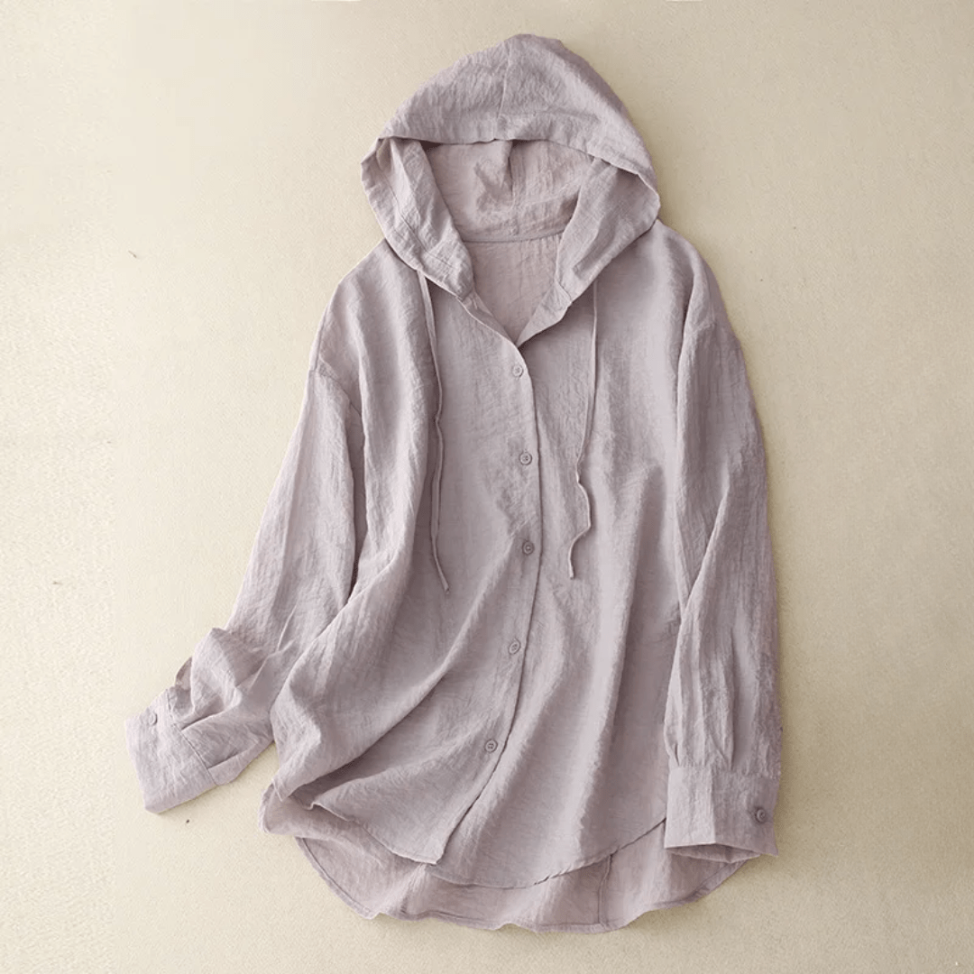 Irmgard – Elegant Hooded Blouse - Pink - S