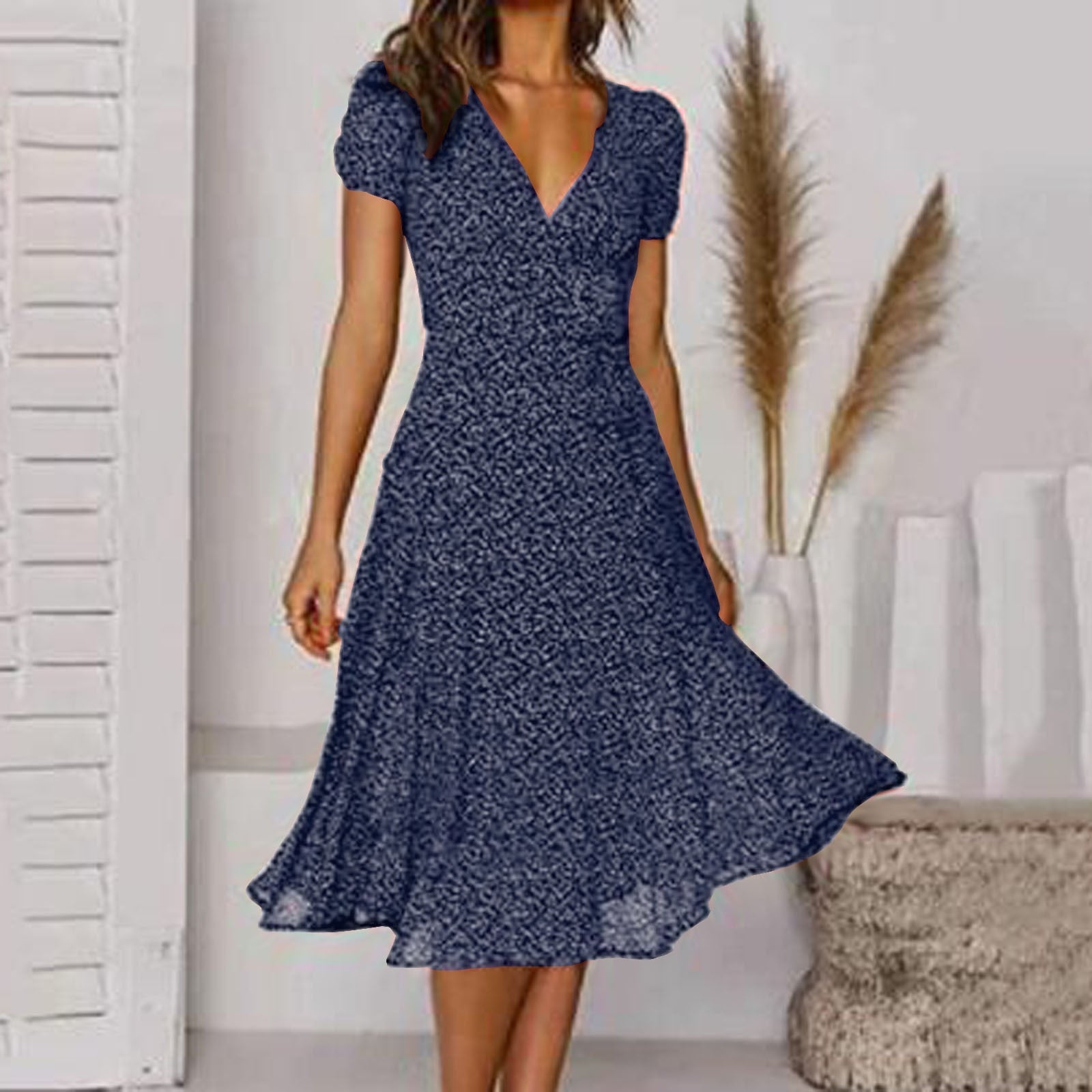 Isalie – Elegant V - Neck Summer Dress - Dresses - Flaro
