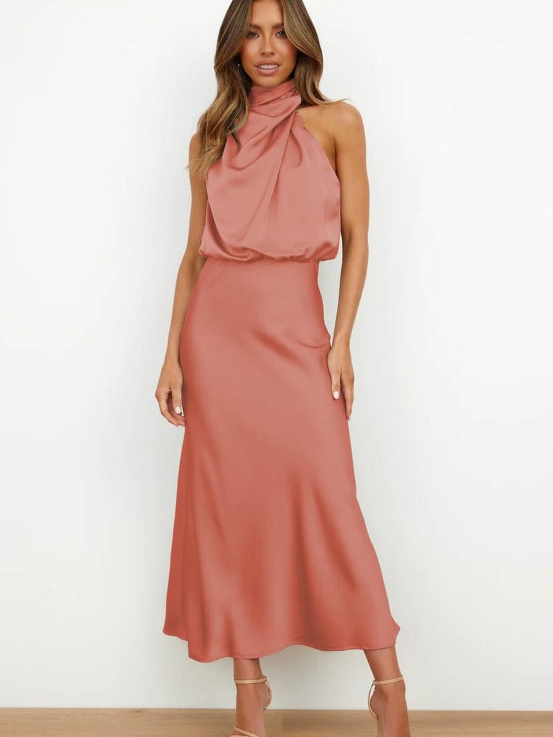Leona – Elegant Silk Dress - Dress - Flaro