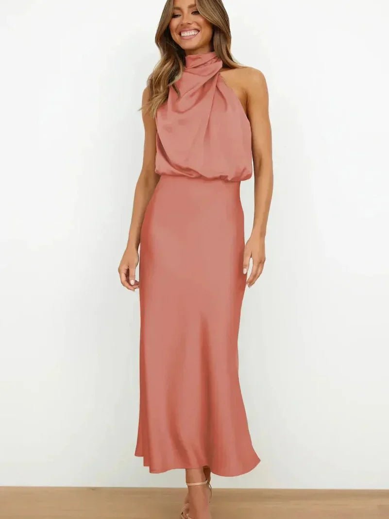 Leona – Elegant Silk Dress - Dress - Flaro