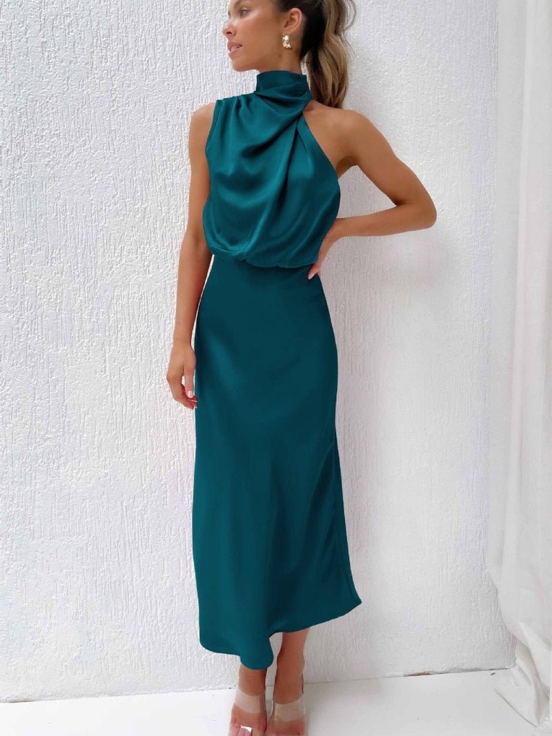 Leona – Elegant Silk Dress - Dress - Flaro