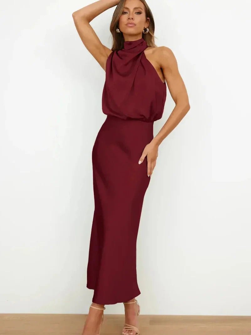 Leona – Elegant Silk Dress - Dress - Flaro