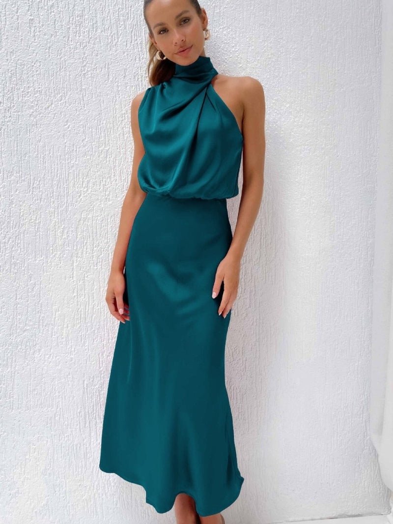 Leona – Elegant Silk Dress - Dress - Flaro