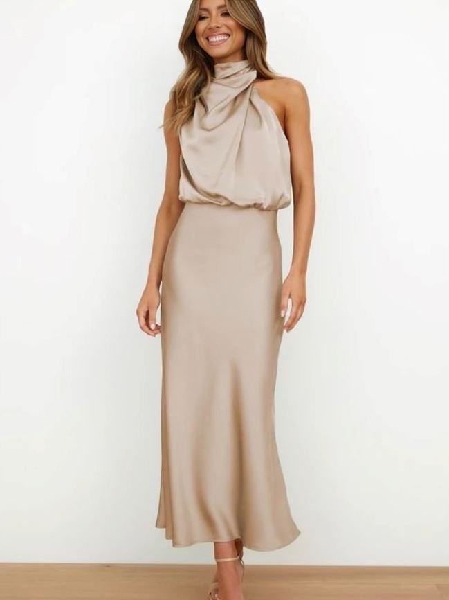 Leona – Elegant Silk Dress - Dress - Flaro