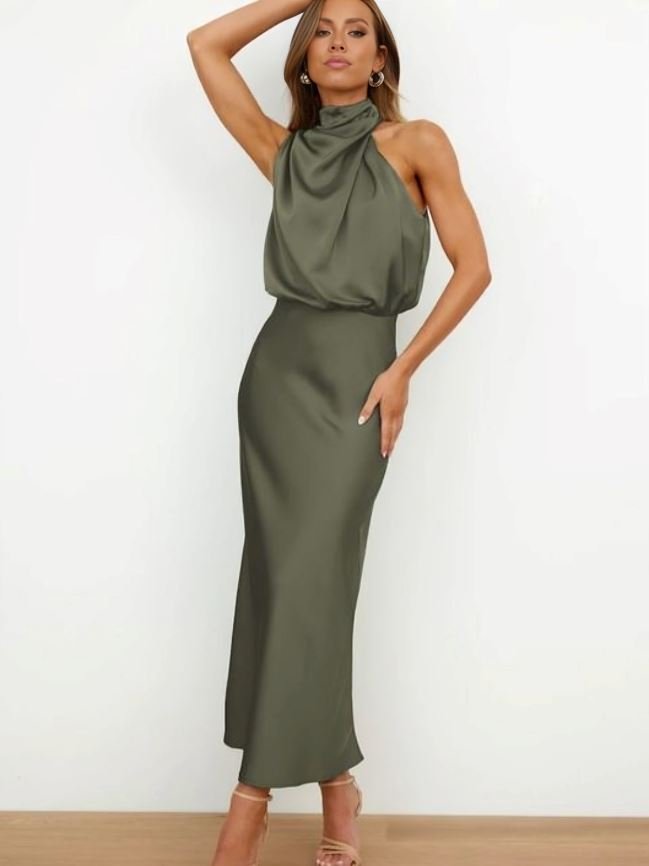 Leona – Elegant Silk Dress - Dress - Flaro