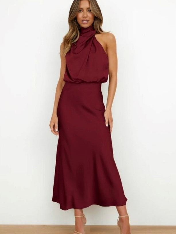 Leona – Elegant Silk Dress - Dress - Flaro
