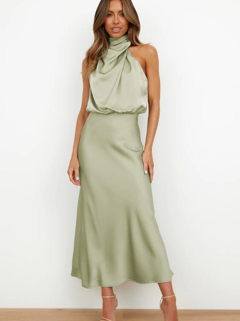 Leona – Elegant Silk Dress - Dress - Flaro