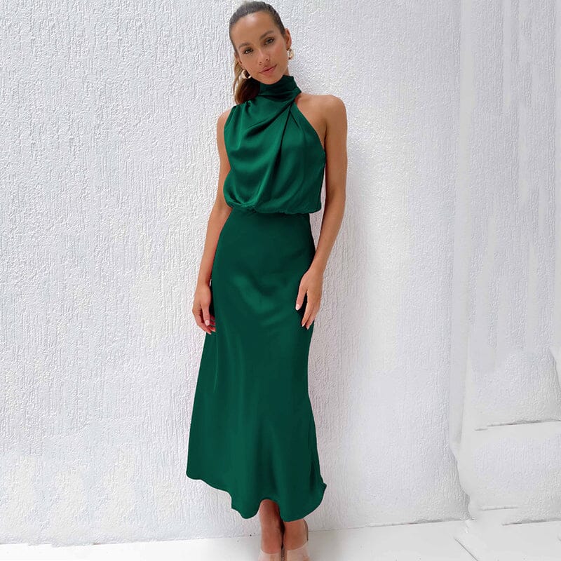 Leona – Elegant Silk Dress - Dress - Flaro