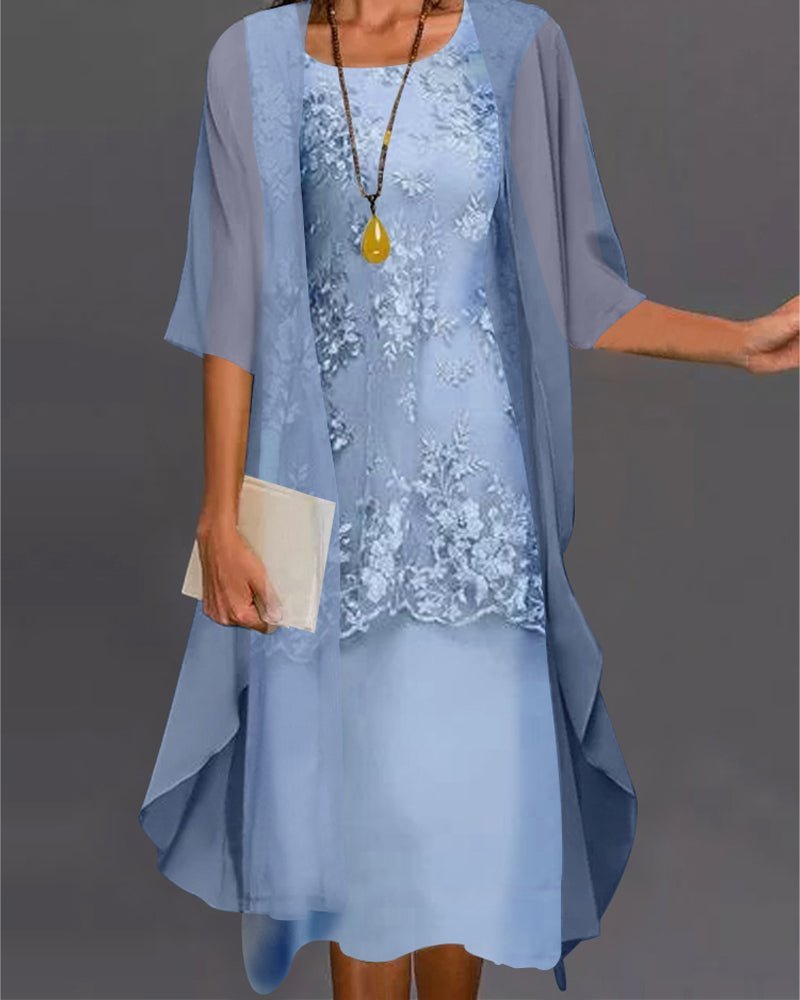 Leonie – Elegant Two - Piece Chiffon Dress - Dress - Flaro