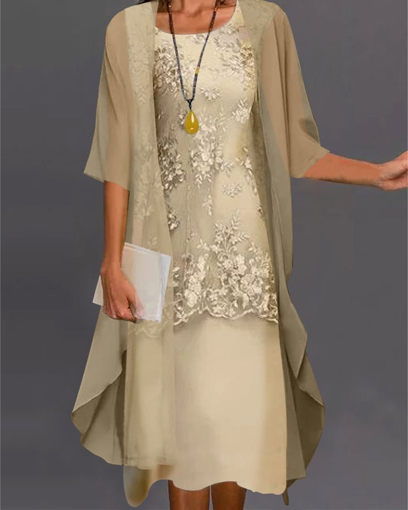 Leonie – Elegant Two - Piece Chiffon Dress - Dress - Flaro