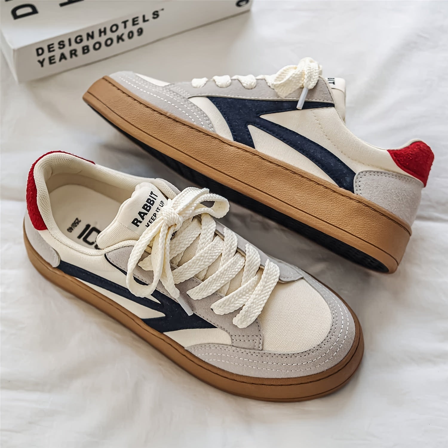 Lukas – Vintage Low Top Sneaker for Men - Beige and Black - 6