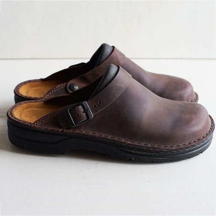 Marcus - Orthopaedic Leather Slippers for Men - Dark Brown - 5