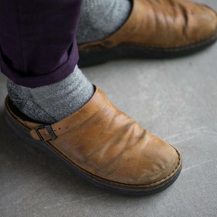 Marcus - Orthopaedic Leather Slippers for Men - Dark Brown - 5