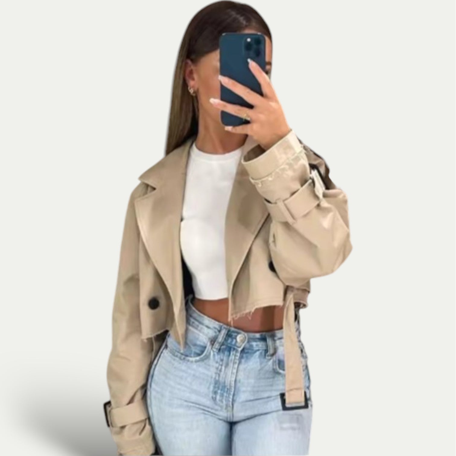 Mila – Elegant Vintage Trench Coat Made from High - Quality Fabric - Coat - Flaro