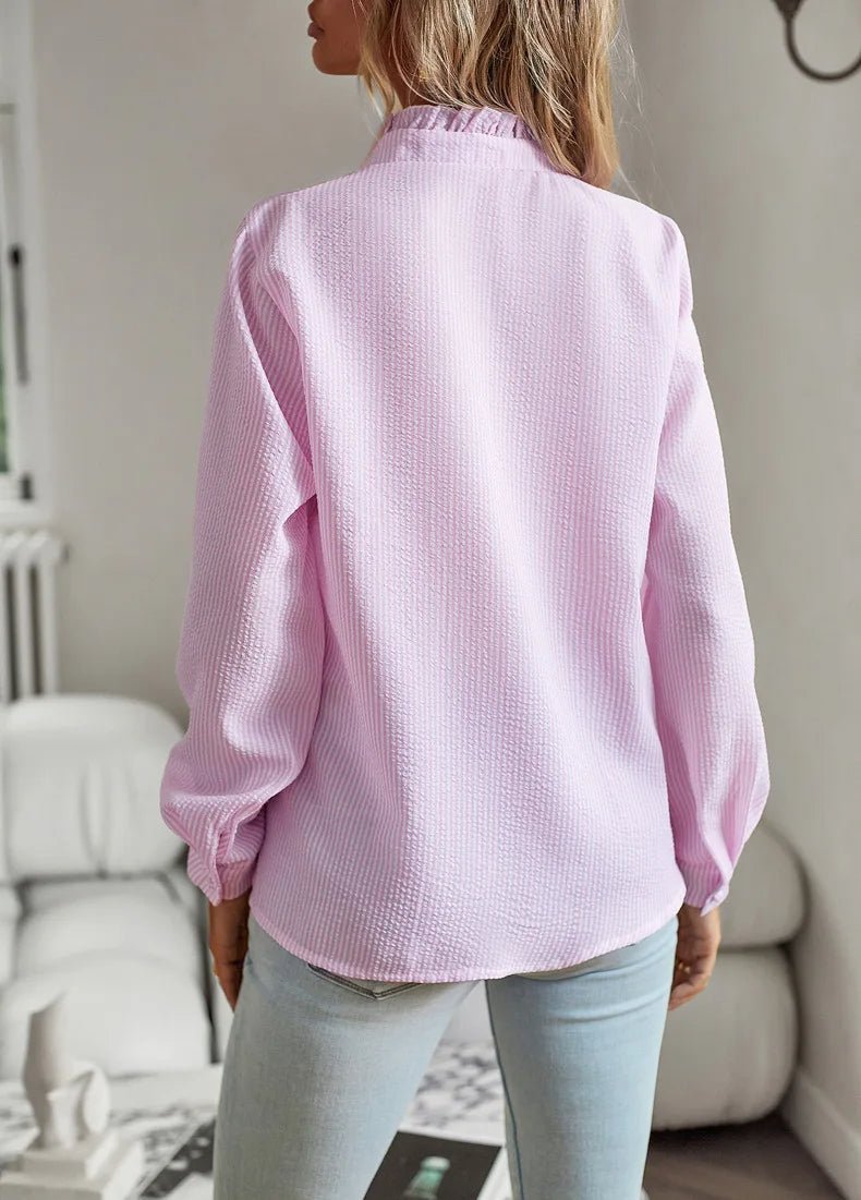 Minna – Elegant blouse in a classic cut - Pink - S