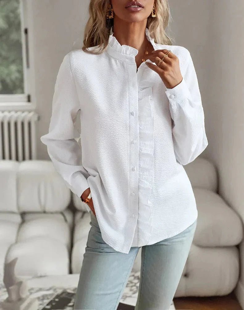 Minna – Elegant blouse in a classic cut - Blue - S