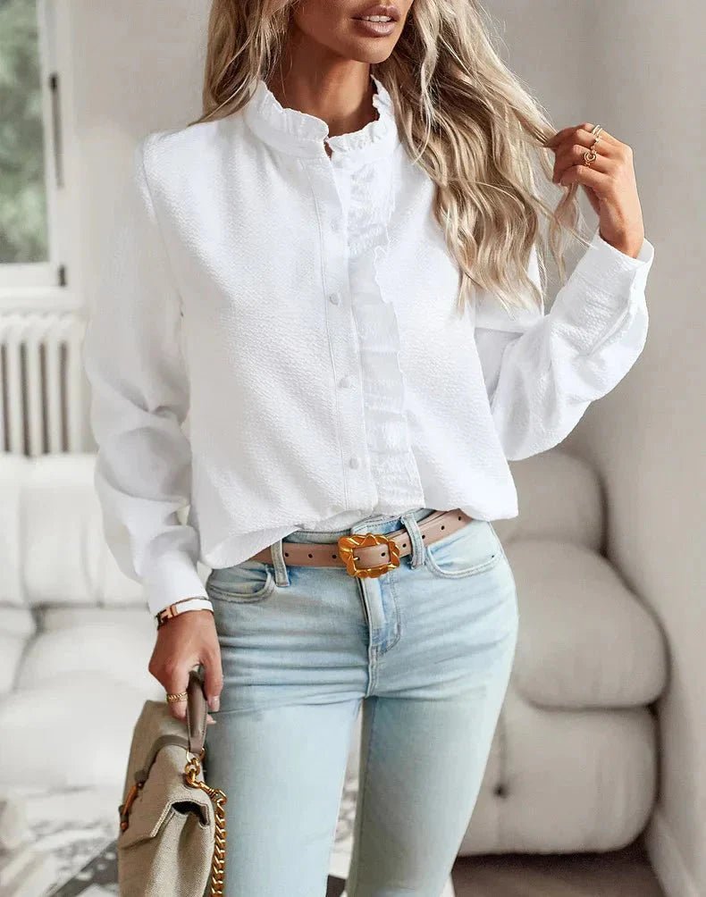 Minna – Elegant blouse in a classic cut - White - S
