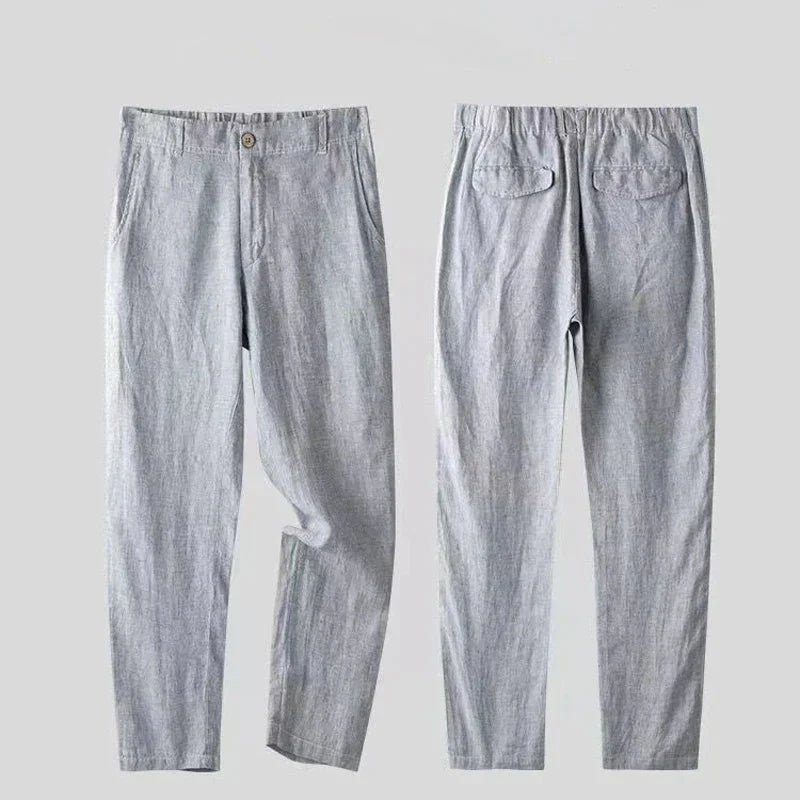 Noah – Elegant Linen Suit - Grey - S