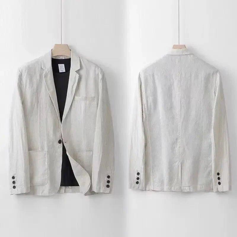 Noah – Elegant Linen Suit - Beige - S