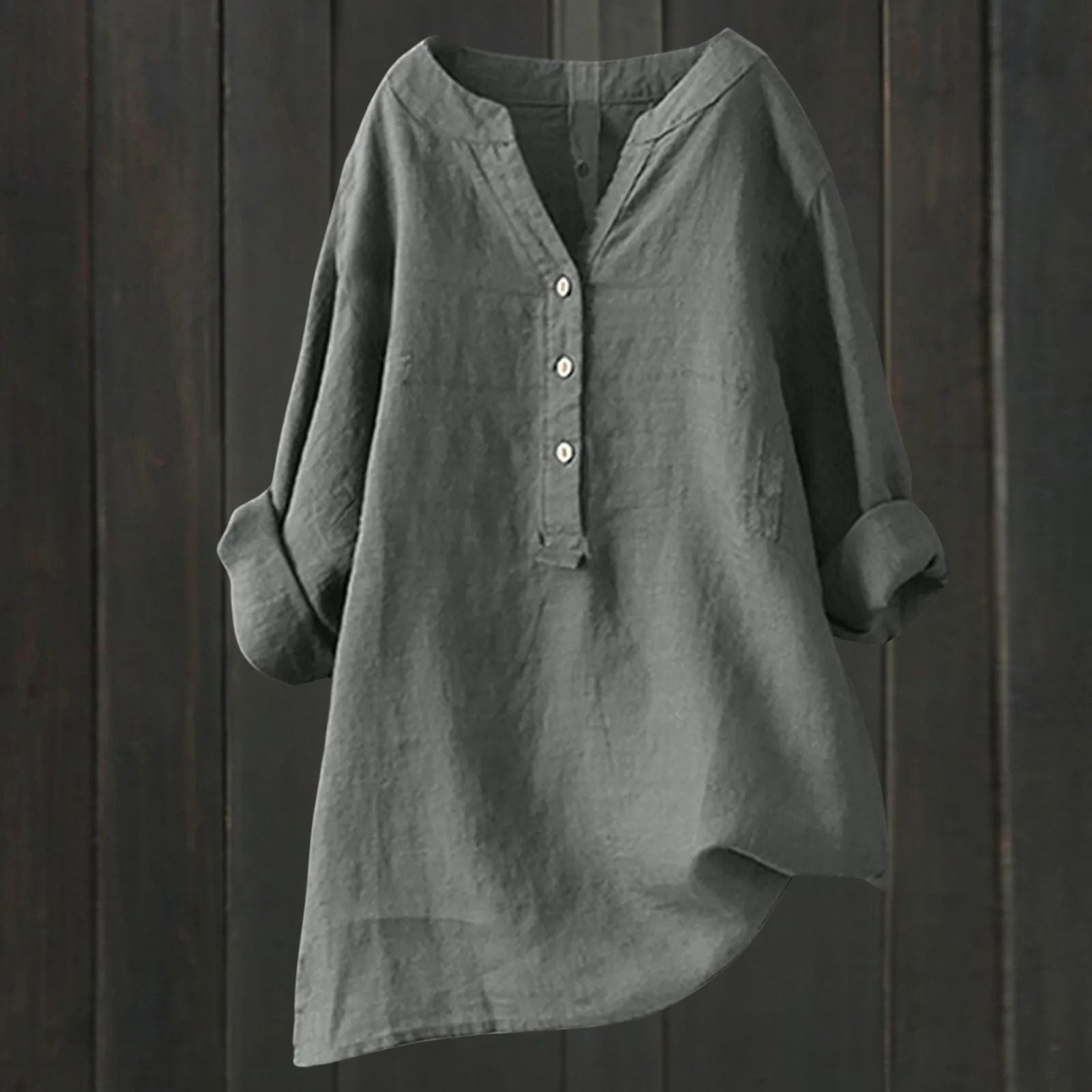 Odilia – Elegant Slim Fit Blouse - Light Grey - S