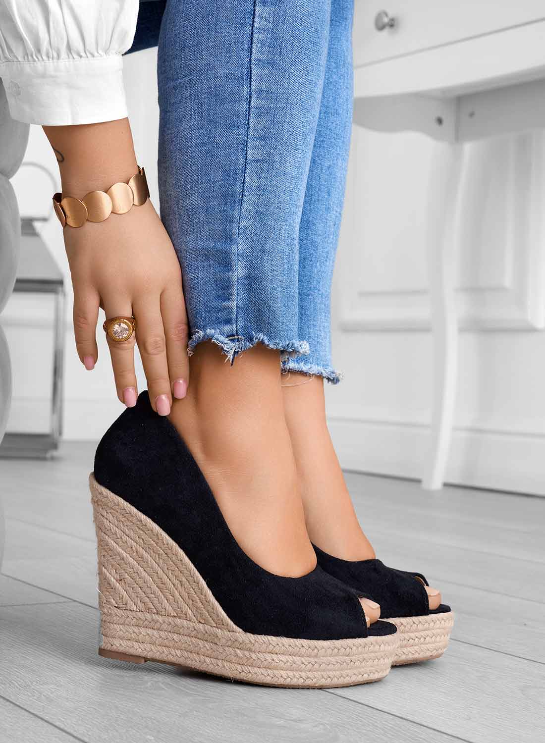 Odilia - Suede Wedge Espadrilles | Elegant Summer Sandals - Sandals - Flaro