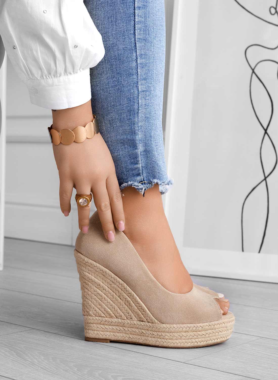 Odilia - Suede Wedge Espadrilles | Elegant Summer Sandals - Sandals - Flaro