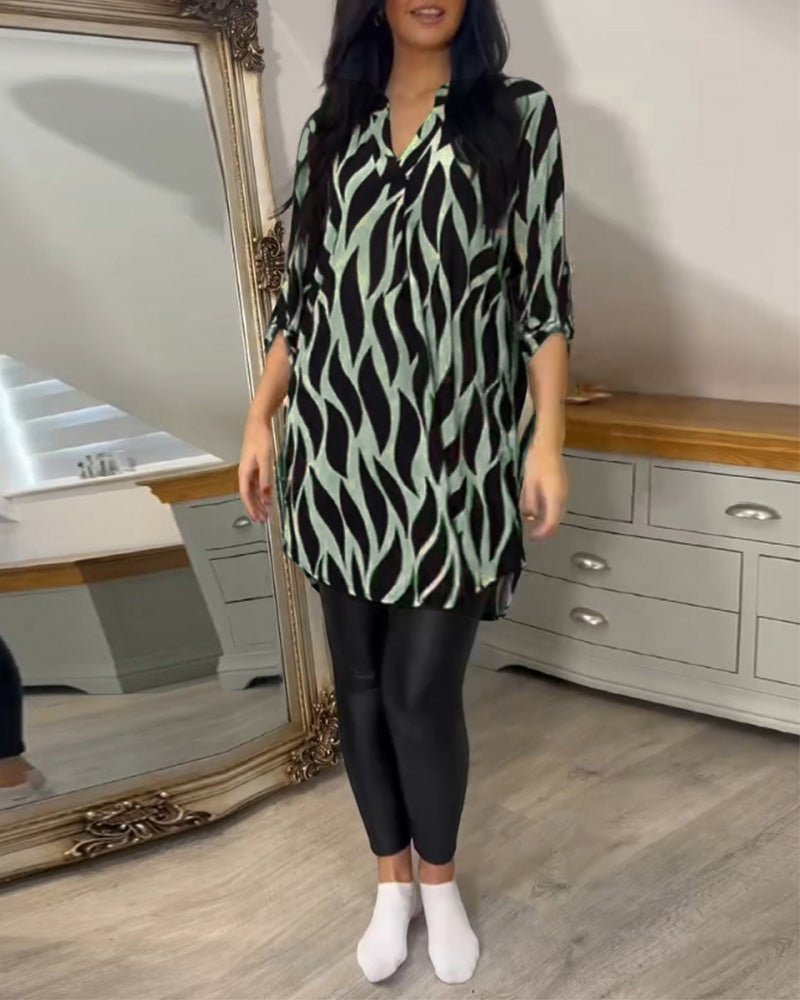 Paulina – Stylish Slim Fit Blouse - Black/Beige - S