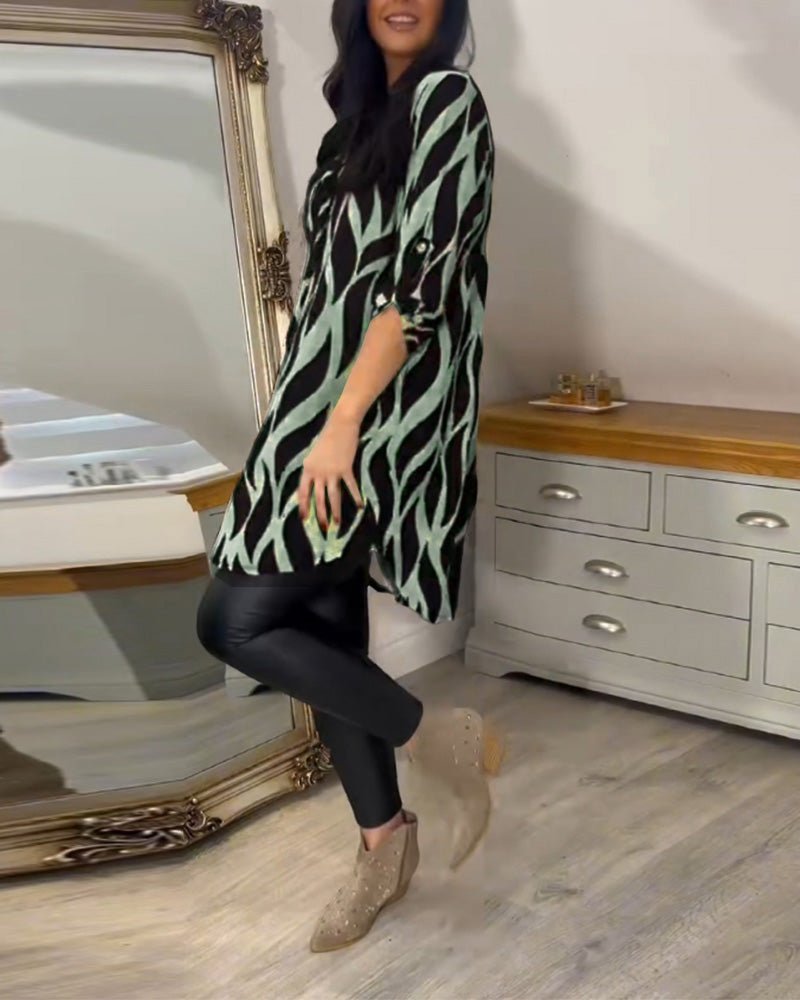 Paulina – Stylish Slim Fit Blouse - Black/Beige - S