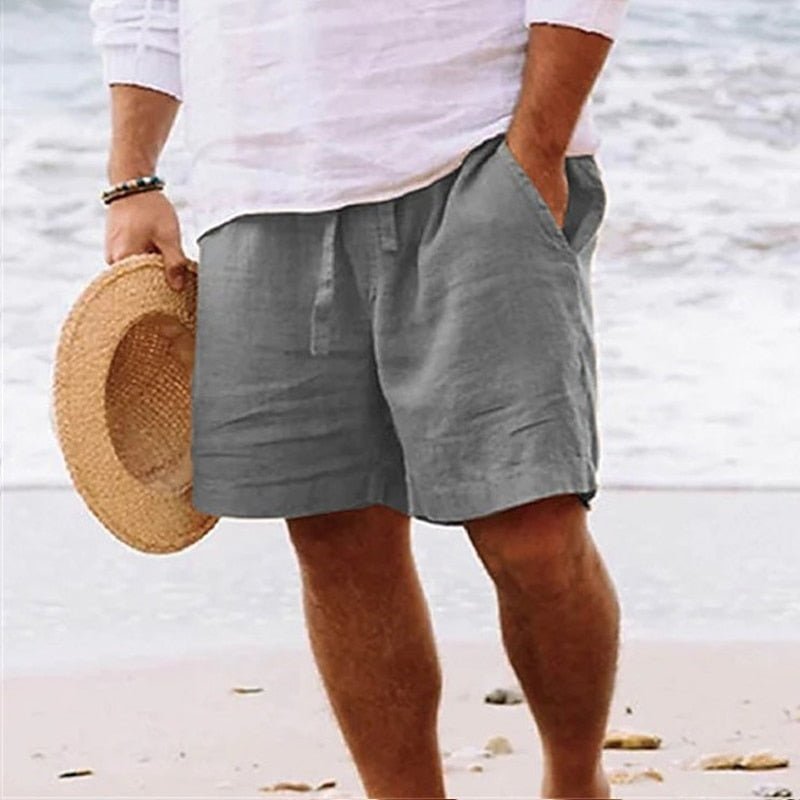 Rainer – Stylish Linen Shorts, Relaxed Fit - Grey - S