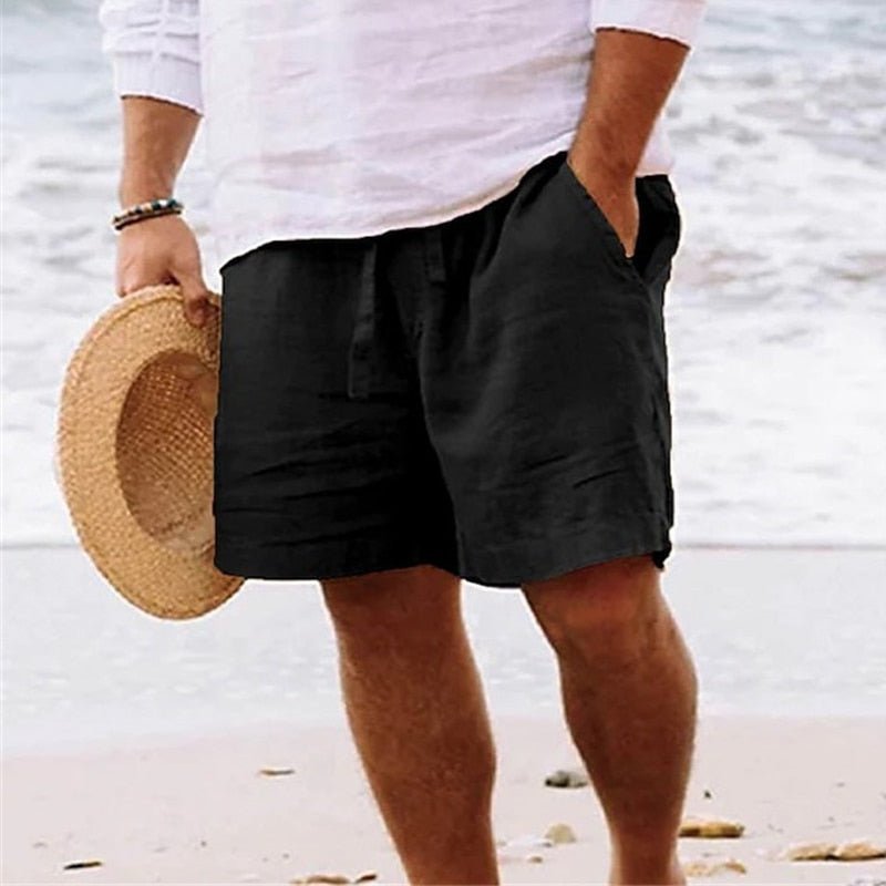 Rainer – Stylish Linen Shorts, Relaxed Fit - Black - S