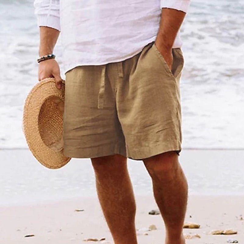 Rainer – Stylish Linen Shorts, Relaxed Fit - Beige - S