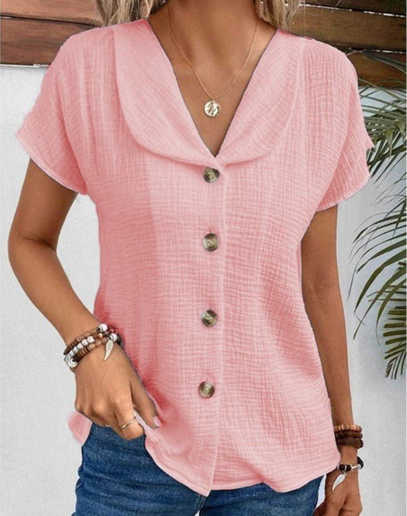 Selma – Elegant Summer Blouse - Pink - S