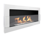 Biofireplace hanging with glass 900x400 white gloss