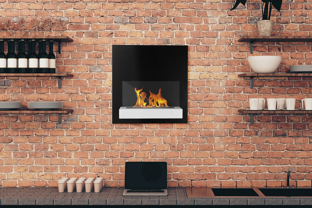 Hanging Bio Fireplace Board Black and White