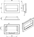 Biofireplace hanging with glass 650x400 Slim black structural matte