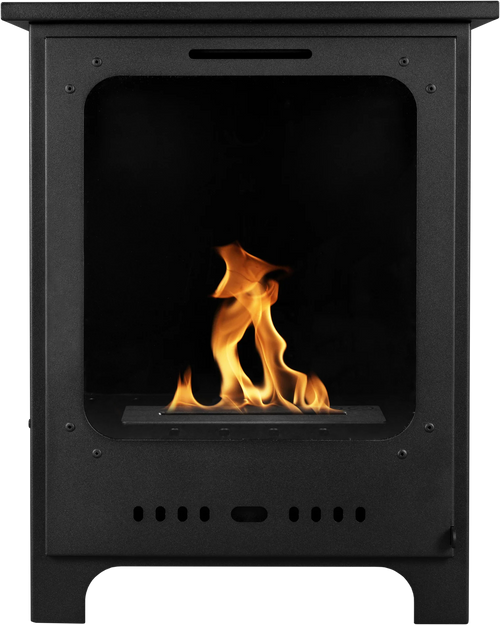 Biofireplace freestanding Koza Mini black matte with glass