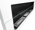 Biofireplace hanging 1200x400 white gloss with glass