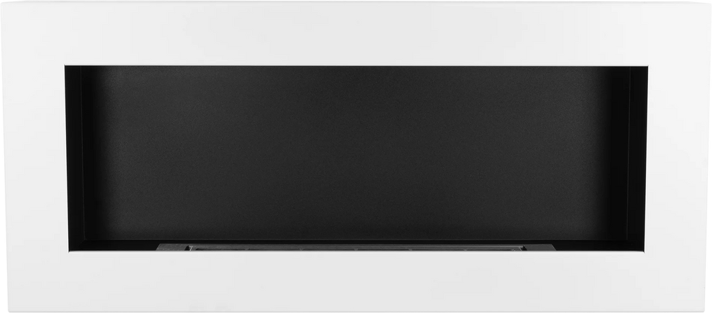 Biofireplace hanging with glass 900x400 Box white structural matte